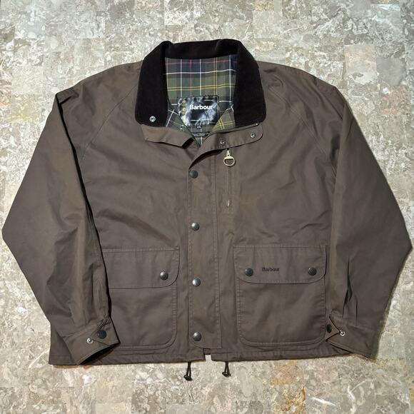 Barbour Beaulieu Jacket Mens 2XL Brown A891 Lightweight Snap Full Zip A 890
